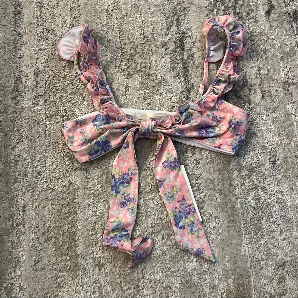 NWT LoveShackFancy Palm Bikini Top